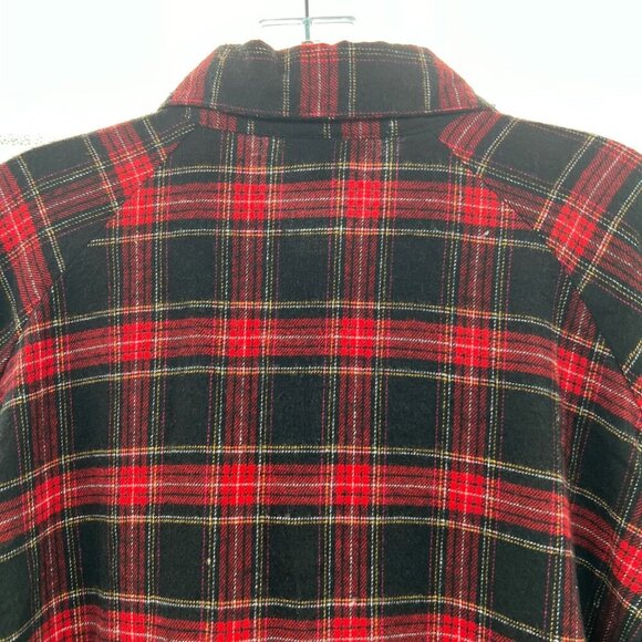 Thread Story Women's Plaid Button Up Top High Side Slits Red/Multi Size Large - Picture 6 of 9